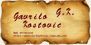 Gavrilo Kostović vizit kartica
